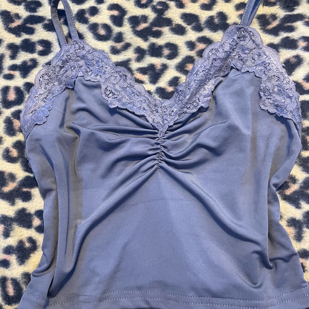 Lace Trim Ruched Camisole